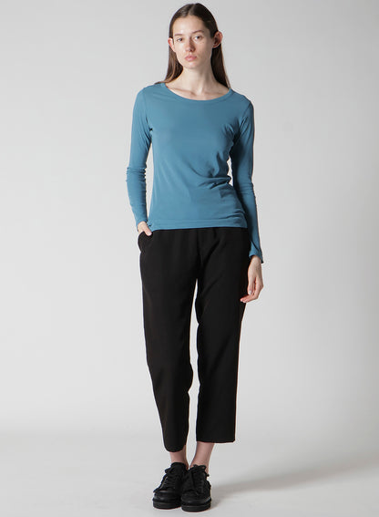 HIGH TWISTED JERSEY LONG SLV ROUND NECK T