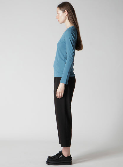 HIGH TWISTED JERSEY LONG SLV ROUND NECK T