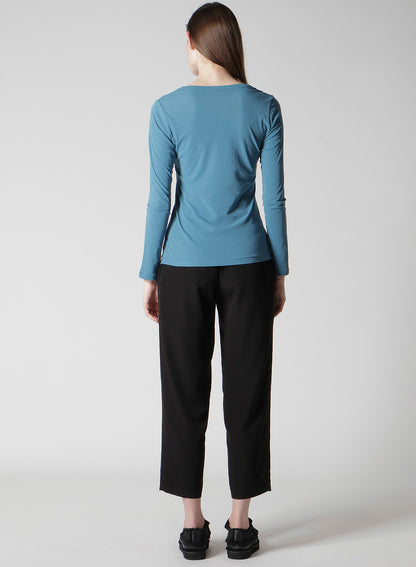 HIGH TWISTED JERSEY LONG SLV ROUND NECK T