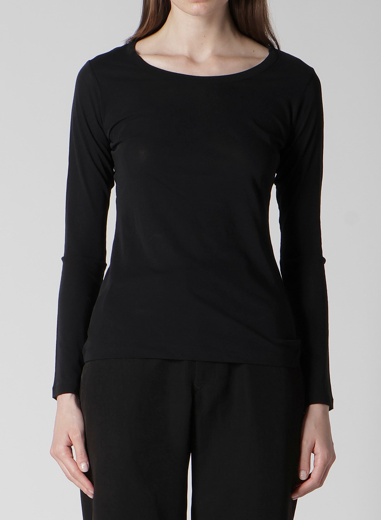 HIGH TWISTED JERSEY LONG SLV ROUND NECK T