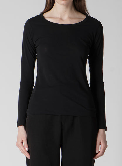 HIGH TWISTED JERSEY LONG SLV ROUND NECK T
