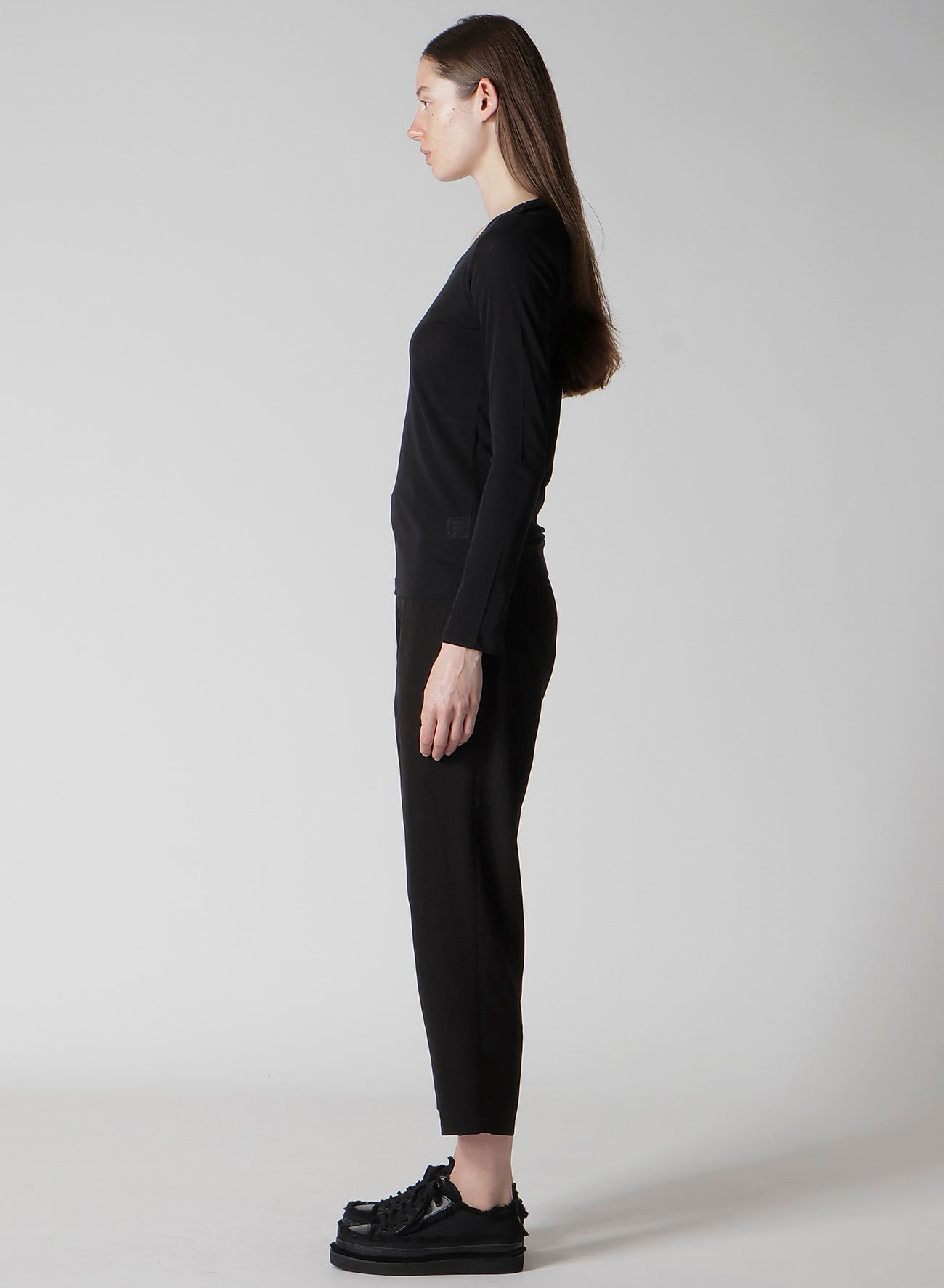 HIGH TWISTED JERSEY LONG SLV ROUND NECK T