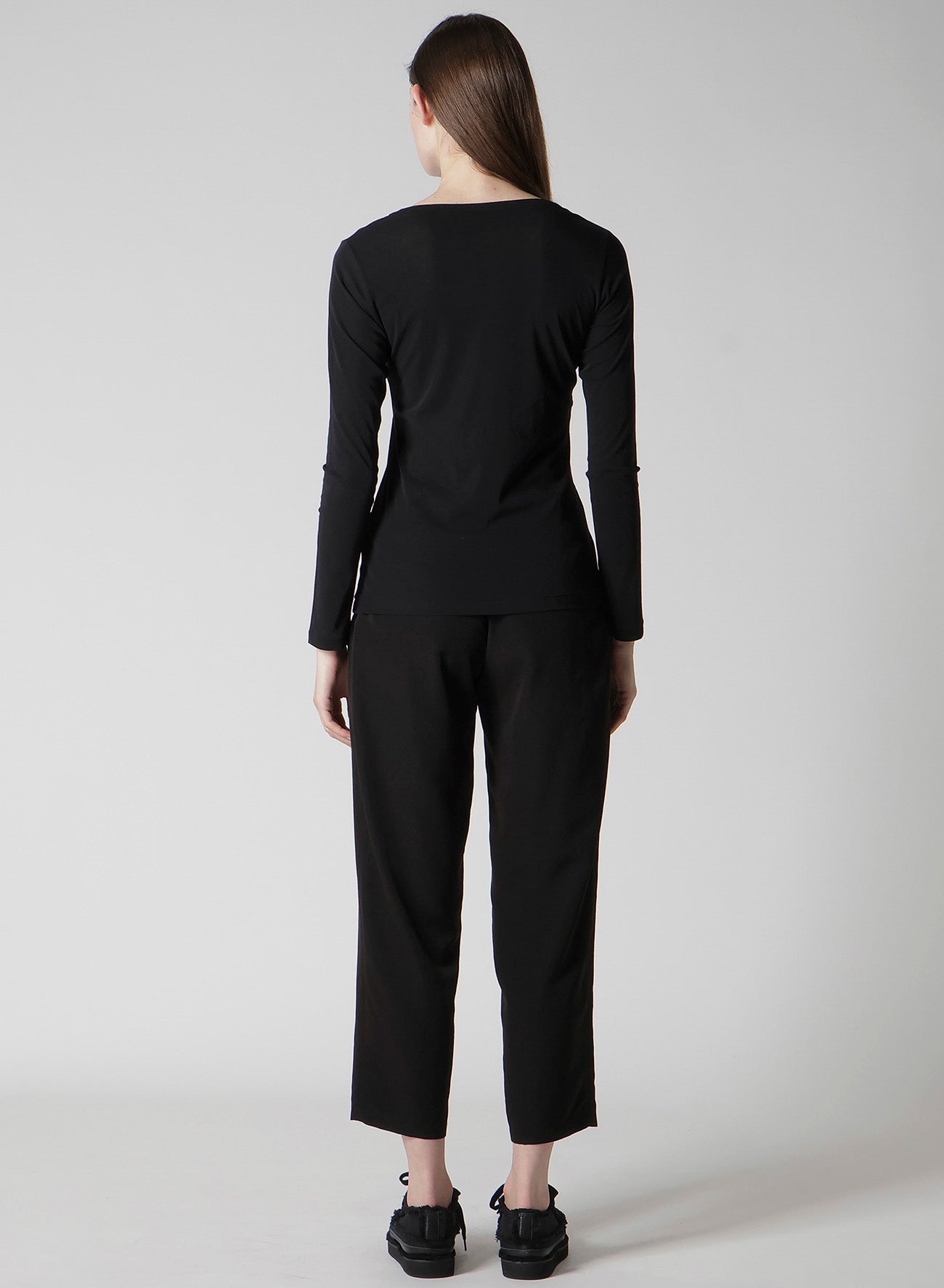 HIGH TWISTED JERSEY LONG SLV ROUND NECK T