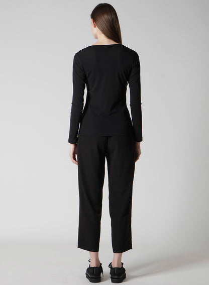 HIGH TWISTED JERSEY LONG SLV ROUND NECK T