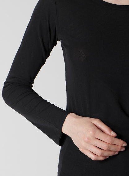 HIGH TWISTED JERSEY LONG SLV ROUND NECK T