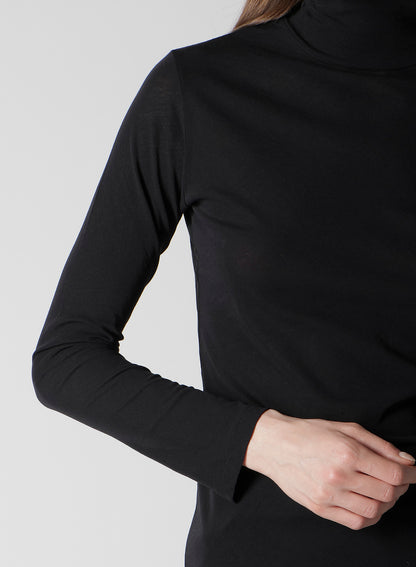 HIGH TWISTED JERSEY LONG SLV TURTLE NECK PO