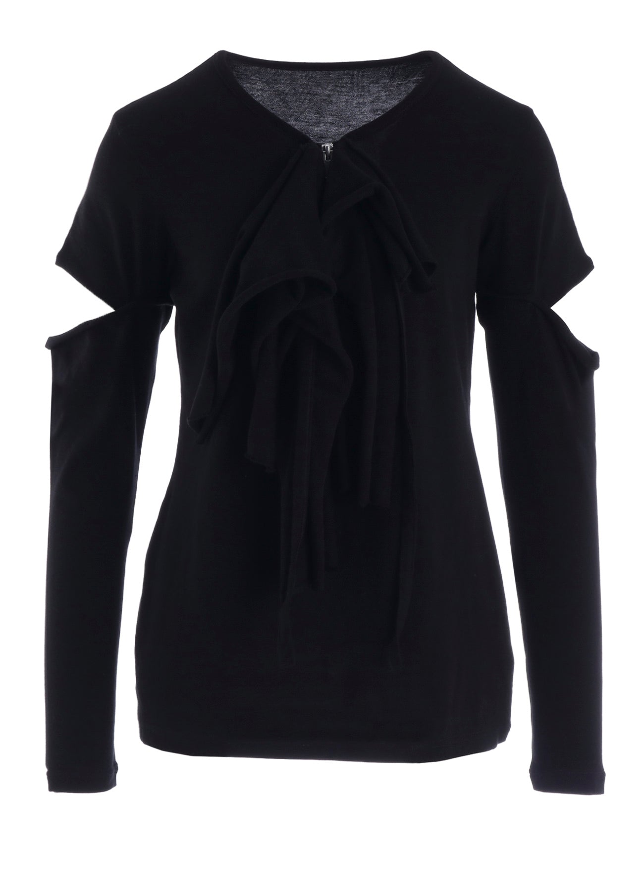 COTTON GAUZE DRAPED ZIP PO