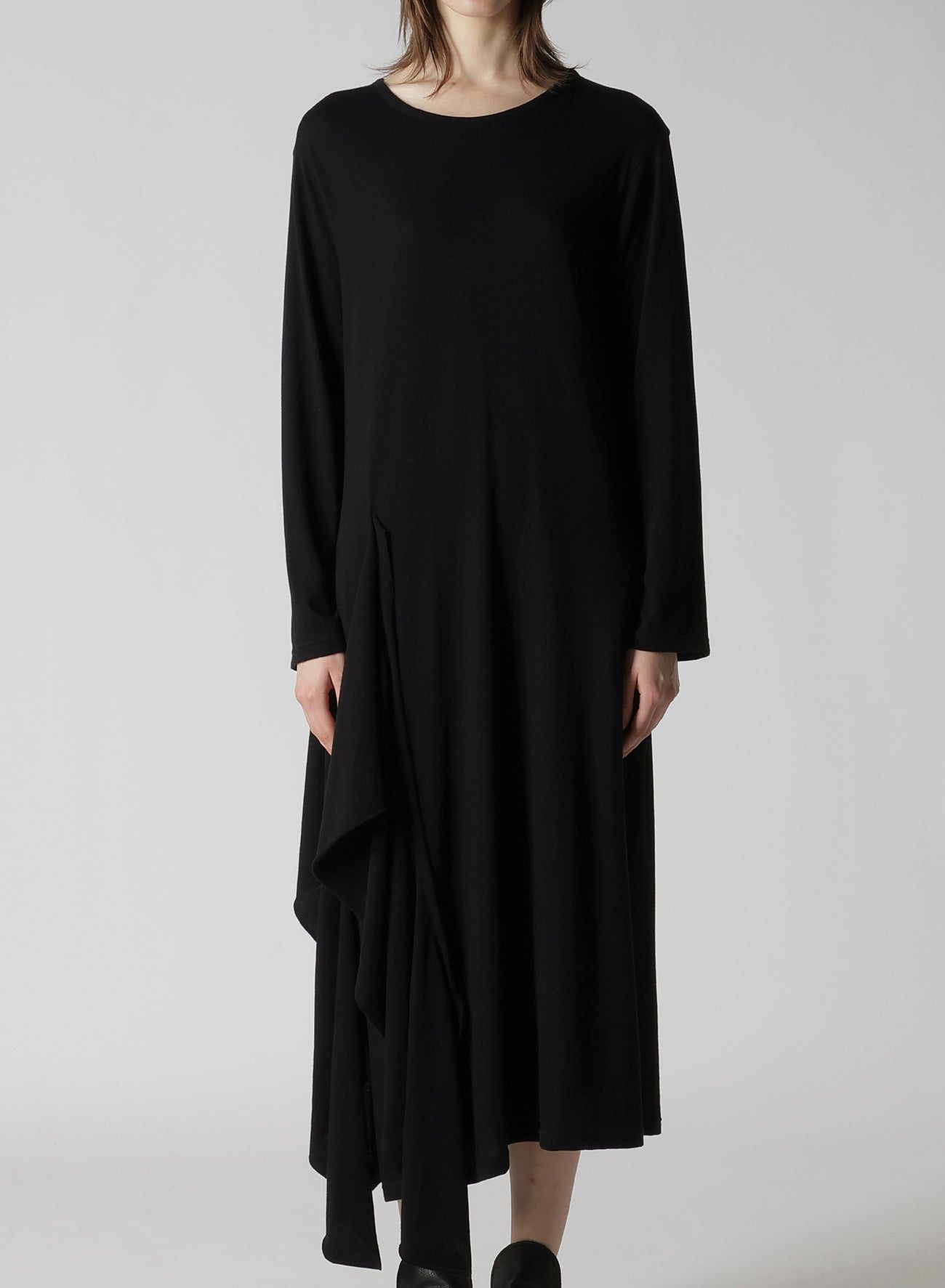 COTTON GAUZE DRAPED DRESS