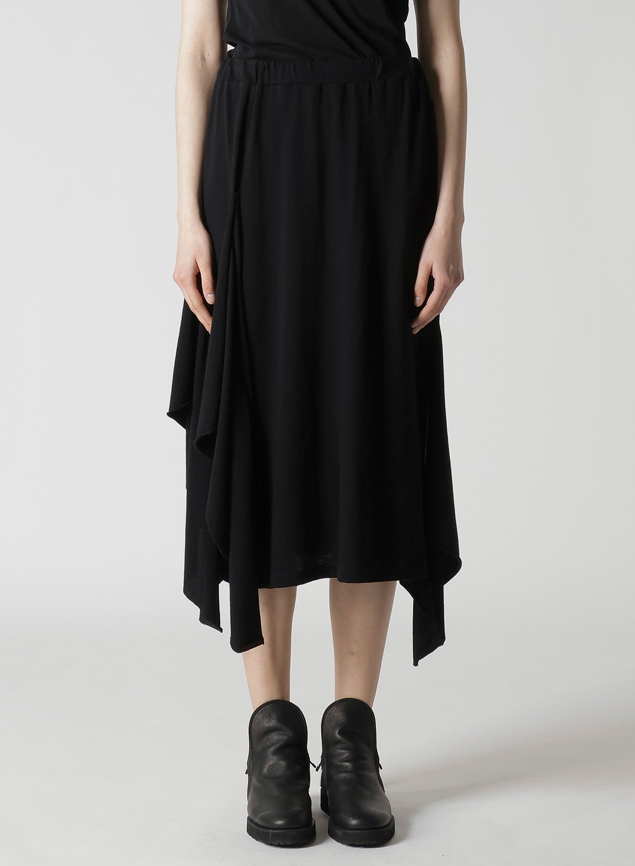 COTTON GAUZE DRAPED SKIRT