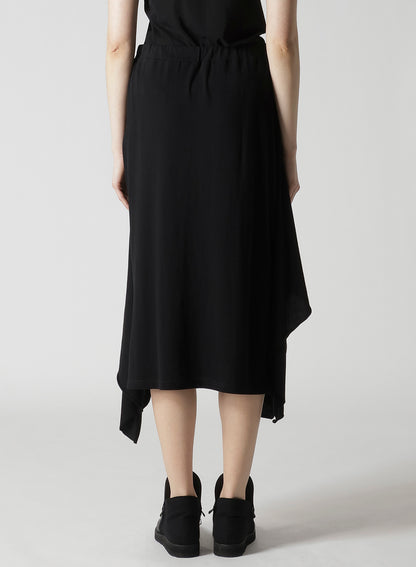 COTTON GAUZE DRAPED SKIRT