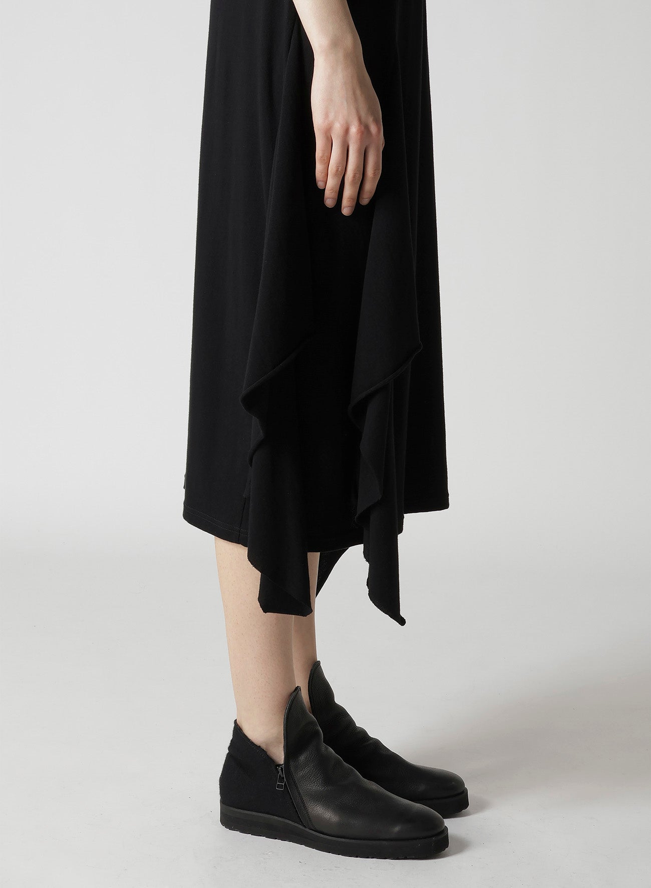 COTTON GAUZE DRAPED SKIRT