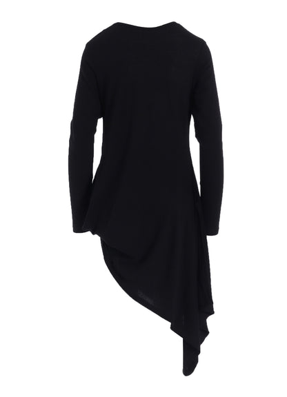 C ANGORA CASHMERE SINGLE JERSEY R DRAPED ROUND NECK PO