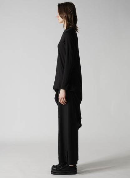 C ANGORA CASHMERE SINGLE JERSEY R DRAPED ROUND NECK PO