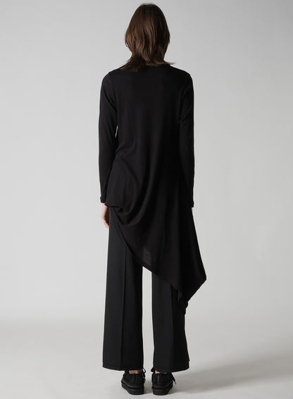 C ANGORA CASHMERE SINGLE JERSEY R DRAPED ROUND NECK PO