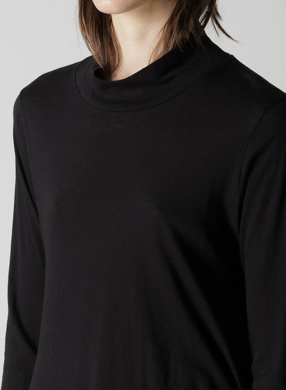 C ANGORA CASHMERE SINGLE JERSEY L GATHERED HIGH NECK PO