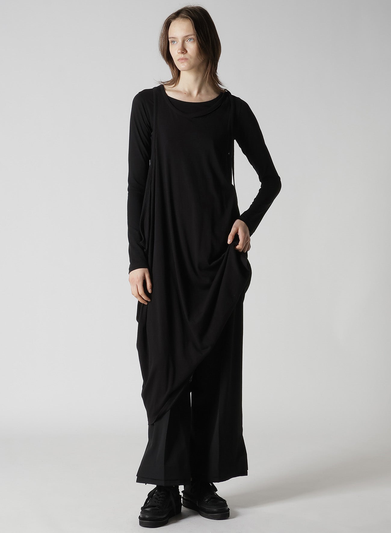 C ANGORA CASHMERE SINGLE JERSEY DRAPED DRESS