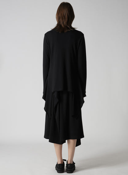 HIGH TWISTED GAUZE TERRY SIDE DRAPED ZIP CARDIGAN