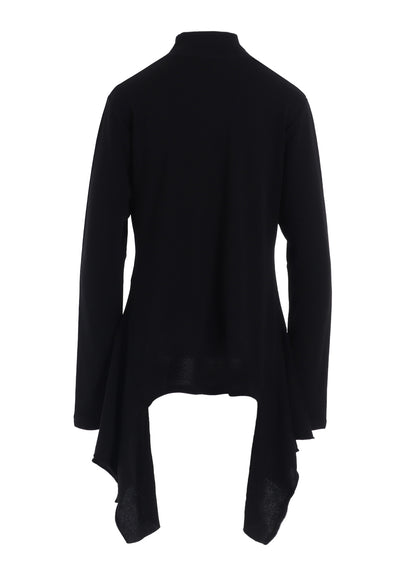 HIGH TWISTED GAUZE TERRY SIDE DRAPED ZIP CARDIGAN