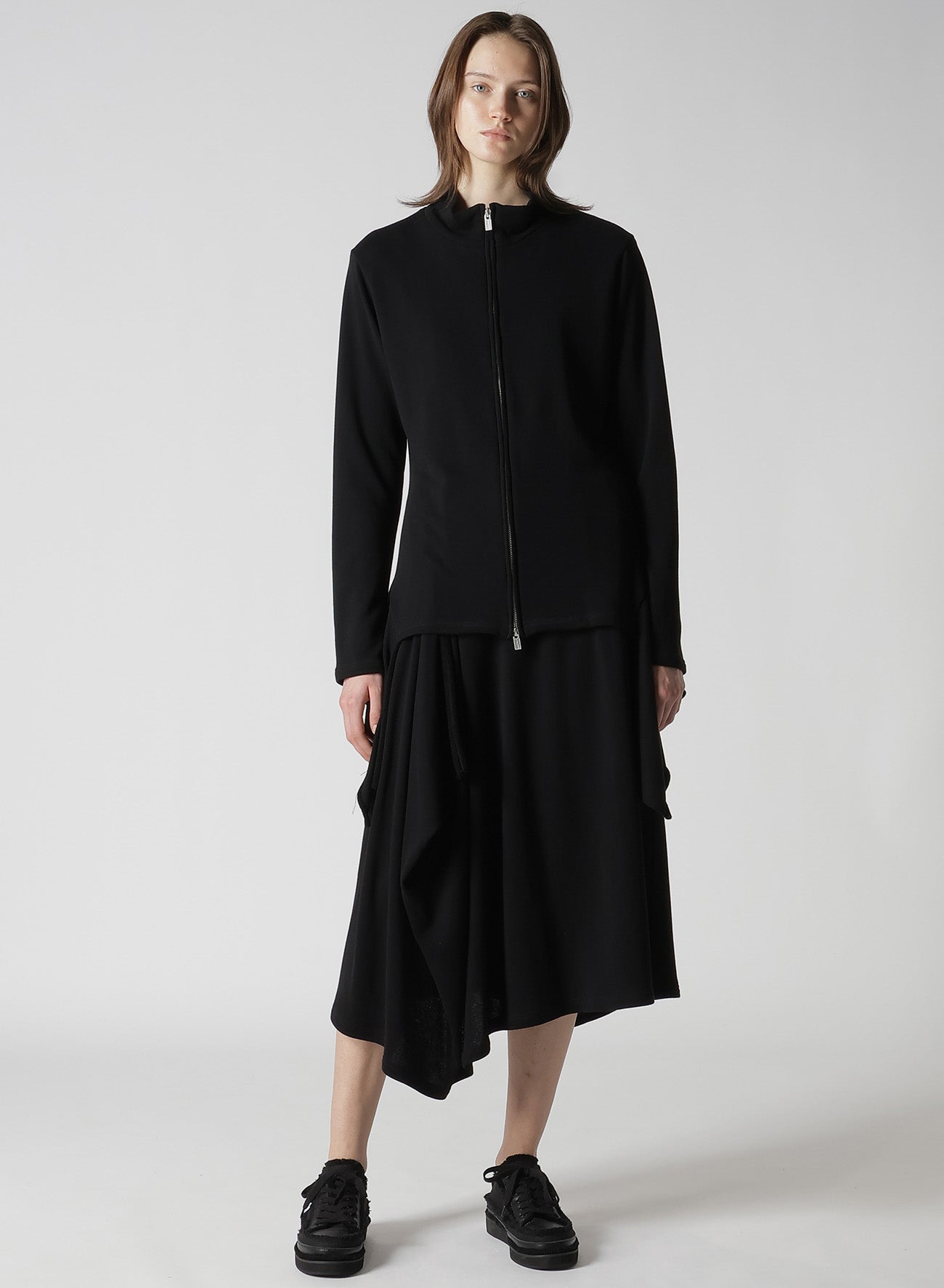 HIGH TWISTED GAUZE TERRY TUCKED SKIRT