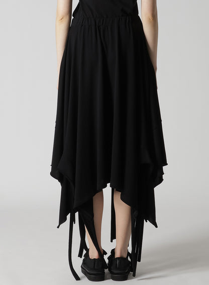 HIGH TWISTED GAUZE TERRY DRAPED HEM SKIRT