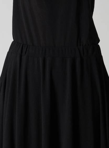 HIGH TWISTED GAUZE TERRY DRAPED HEM SKIRT