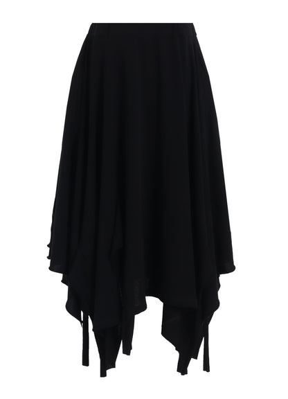 HIGH TWISTED GAUZE TERRY DRAPED HEM SKIRT