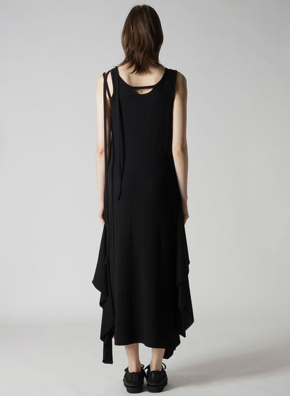 COTTON YAK SINGLE JERSEY SIDE DRAPED STRAP DRESS