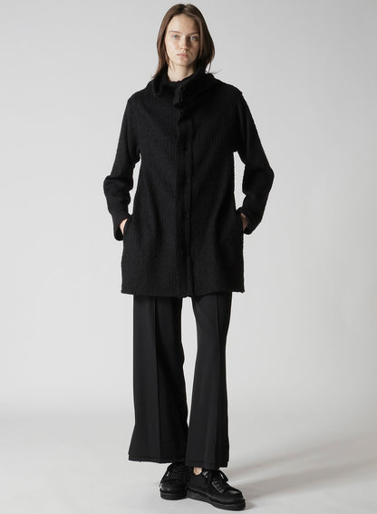 CRUSHED GLEN CHECK HIGH NECK CARDIGAN