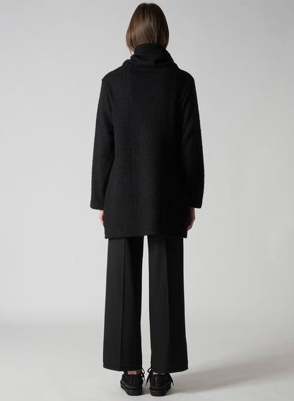 CRUSHED GLEN CHECK HIGH NECK CARDIGAN