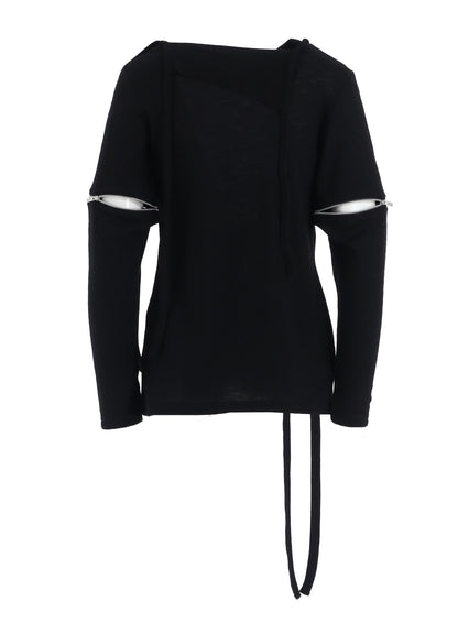 WOOL LIGHT MILLING SINGLE ZIP SLV STRAP PO