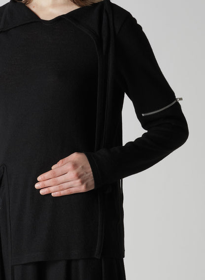 WOOL LIGHT MILLING SINGLE ZIP SLV STRAP PO