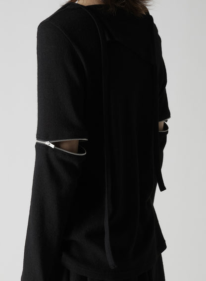 WOOL LIGHT MILLING SINGLE ZIP SLV STRAP PO