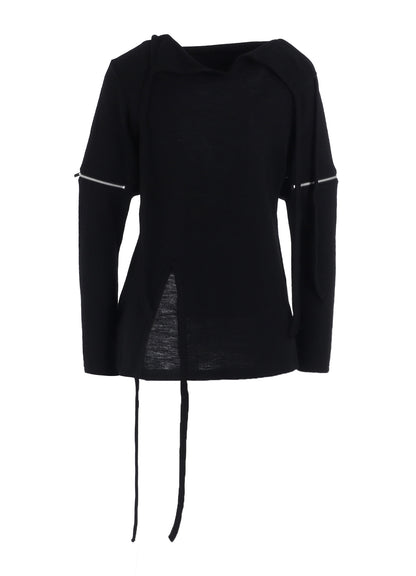 WOOL LIGHT MILLING SINGLE ZIP SLV STRAP PO