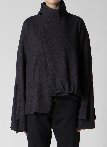 WOOLEN SINGLE JERSEY GATHERED PO A