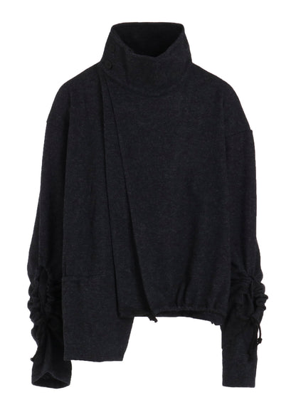WOOLEN SINGLE JERSEY GATHERED PO A