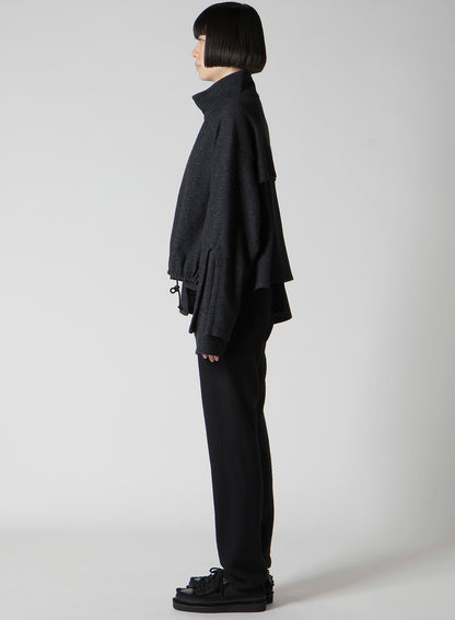 WOOLEN SINGLE JERSEY GATHERED PO A