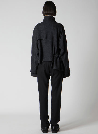 WOOLEN SINGLE JERSEY GATHERED PO A