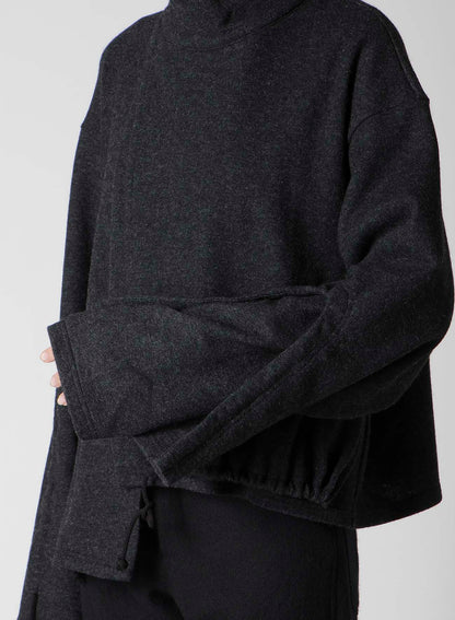 WOOLEN SINGLE JERSEY GATHERED PO A