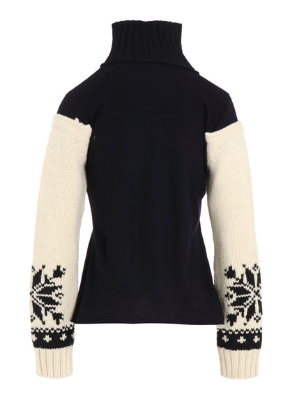 WOOL INTERLOCK SNOW PATTERN HIGH NECK PO