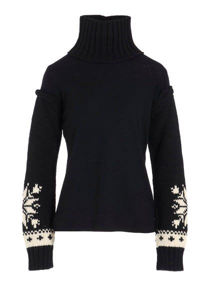 WOOL INTERLOCK SNOW PATTERN HIGH NECK PO
