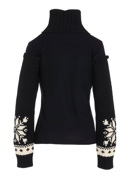 WOOL INTERLOCK SNOW PATTERN HIGH NECK PO