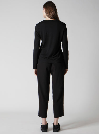 WOOL SINGLE JERSEY HENLEY NECK PO