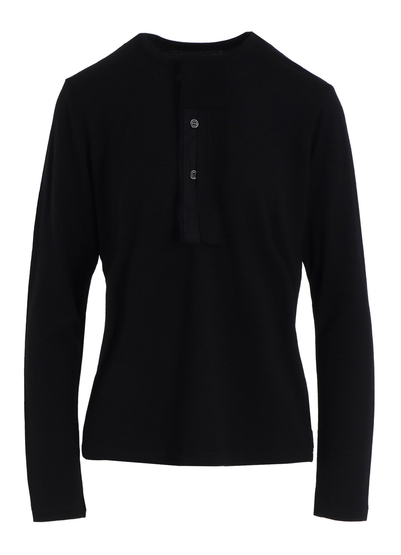 WOOL SINGLE JERSEY HENLEY NECK PO