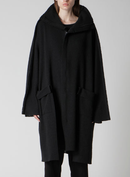 BRUSHED BOUCLE SEAM DETAIL COAT