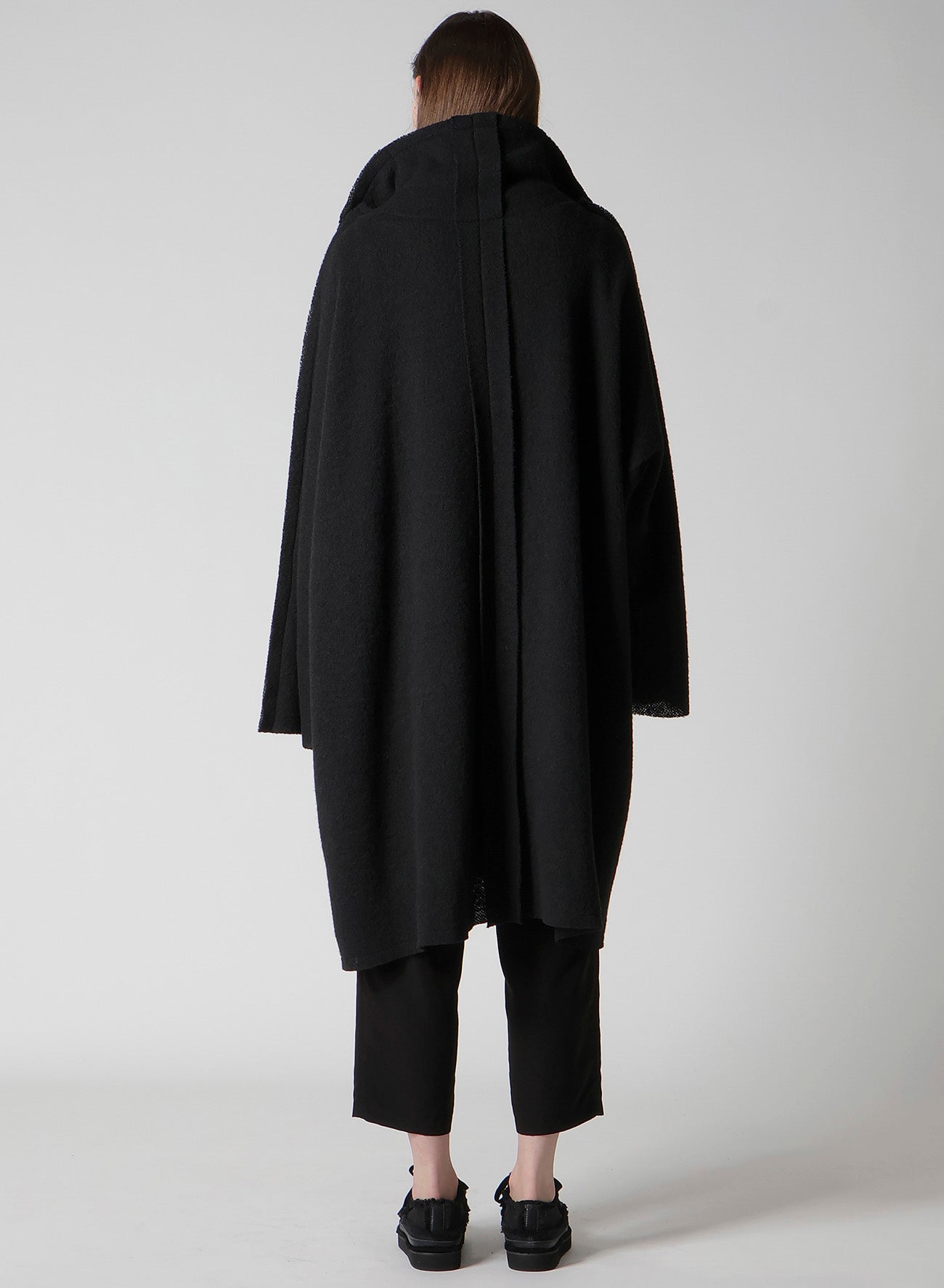 BRUSHED BOUCLE SEAM DETAIL COAT