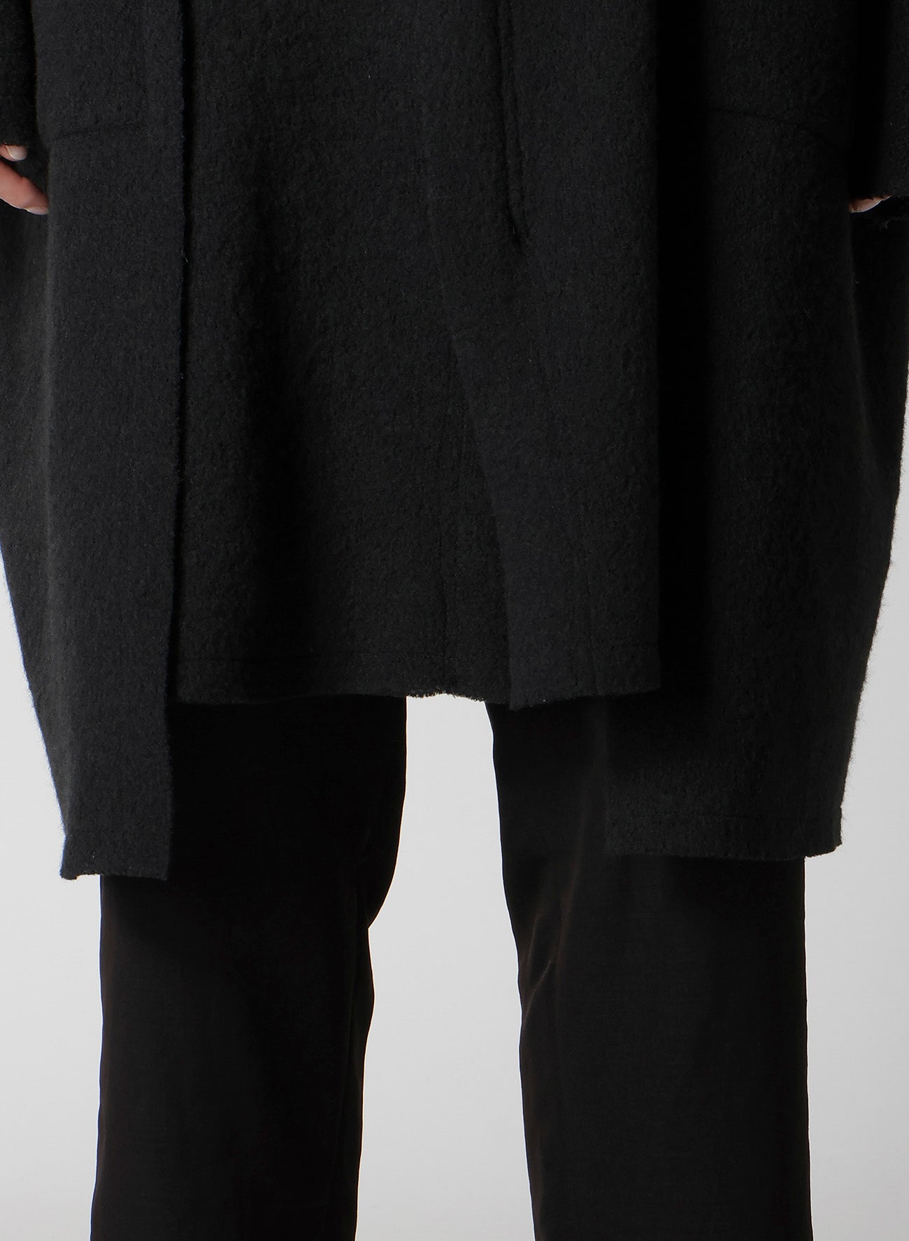 BRUSHED BOUCLE SEAM DETAIL COAT