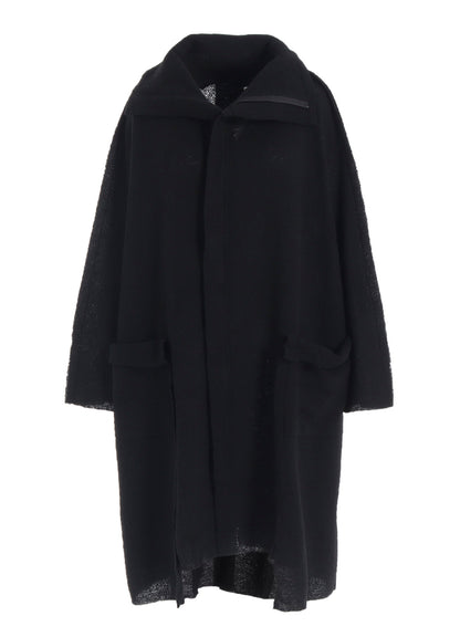 BRUSHED BOUCLE SEAM DETAIL COAT