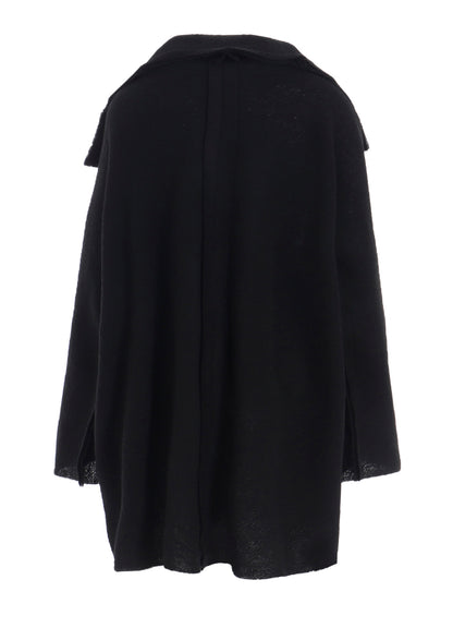 BRUSHED BOUCLE SEAM DETAIL PEA COAT
