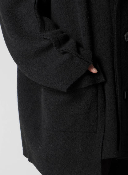 BRUSHED BOUCLE SEAM DETAIL PEA COAT