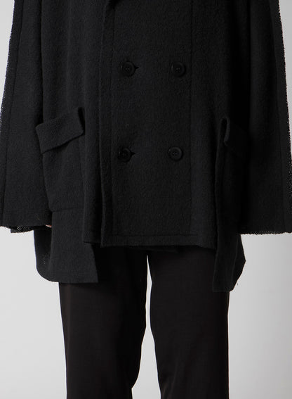 BRUSHED BOUCLE SEAM DETAIL PEA COAT